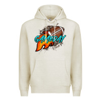 Oatmeal Heather Game day leopard fire and ball Premium Hoodie - HowdyJamesFarm