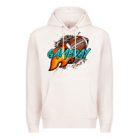 Pale Pink Game day leopard fire and ball Premium Hoodie - HowdyJamesFarm