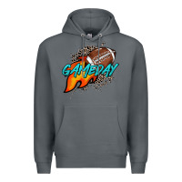 Rock Game day leopard fire and ball Premium Hoodie - HowdyJamesFarm