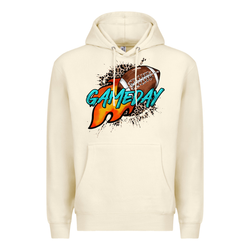 Game Day Leopard Fire And Ball Premium Hoodie by HowdyJamesFarm | Teevron