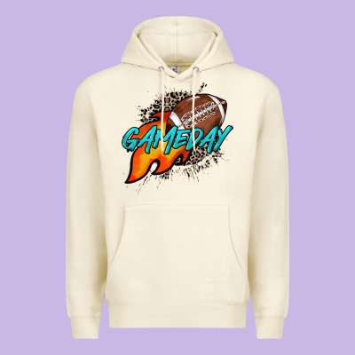 Game Day Leopard Fire And Ball Premium Hoodie Designed By Howdyjamesfarm