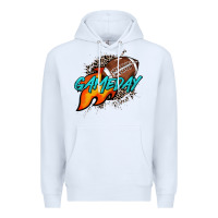 White Game day leopard fire and ball Premium Hoodie - HowdyJamesFarm