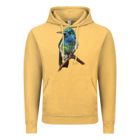 Vintage Mustard Ruby Throcuted Hummingbird Vintage Hoodie - LillyAllenDesigns