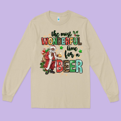 The Most Wonderful Time For A Beer Long Sleeve Tee Designed By Maliassmallbusiness