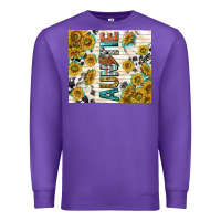 Purple auntie with lightning bolt Premium Sweatshirt - TumblerDesignByShophia