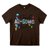 Chocolate Brown i teach au some kids Heavy Core Tee - CowhideDigitalArt