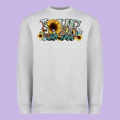 Love Like Jesus Sunflowers Heavyweight Sweatshirt Designed By Nancycooperartshop