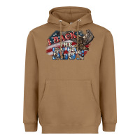 Toasted Coconut I back to blue Eagle 4th of july Heavyweight Hoodie - HowdyJamesFarm