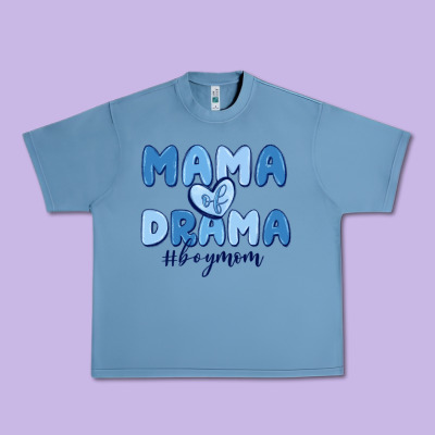 Mama Of Drama Boy Mom Urban Heavy Tee Designed By Maliassmallbusiness