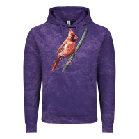 Cloud Purple Northern Cardinal Bird Vintage Hoodie - LillyAllenDesigns