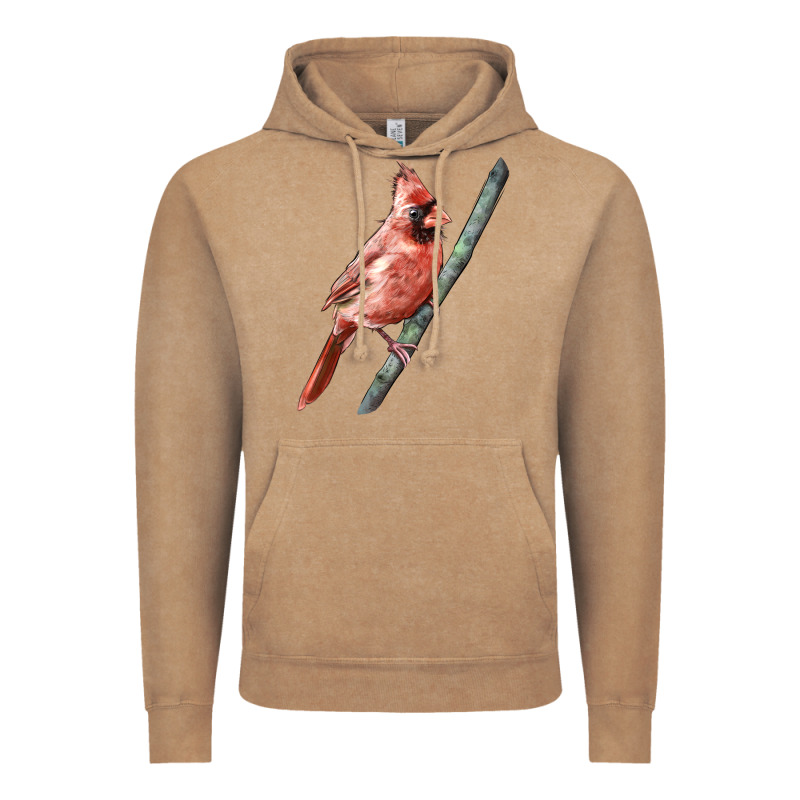 Northern Cardinal Bird Vintage Hoodie by LillyAllenDesigns | Teevron