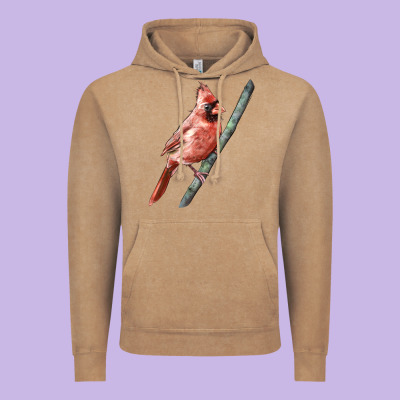 Northern Cardinal Bird Vintage Hoodie Designed By Lillyallendesigns