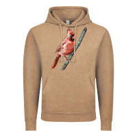 Vintage Coffee Northern Cardinal Bird Vintage Hoodie - LillyAllenDesigns