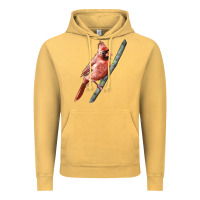 Vintage Mustard Northern Cardinal Bird Vintage Hoodie - LillyAllenDesigns