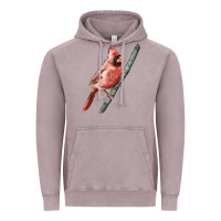 Vintage Zinc Northern Cardinal Bird Vintage Hoodie - LillyAllenDesigns