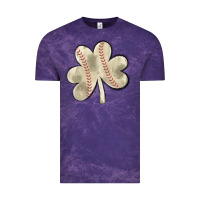 Cloud Purple baseball distressed shamrock Vintage Tee - MaliasSmallBusiness