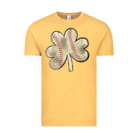 Vintage Mustard baseball distressed shamrock Vintage Tee - MaliasSmallBusiness