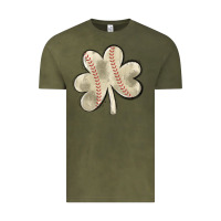 Vintage Olive baseball distressed shamrock Vintage Tee - MaliasSmallBusiness
