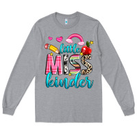 Heather Grey little miss kinder Long Sleeve Tee - NancyCooperArtShop