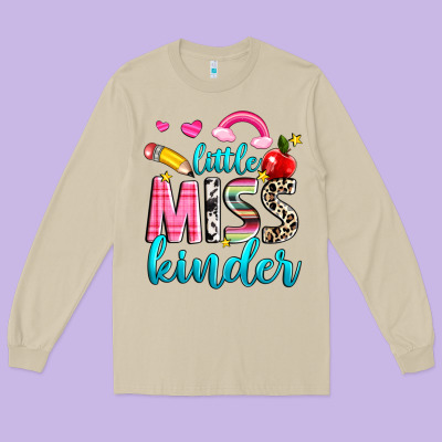 Little Miss Kinder Long Sleeve Tee Designed By Nancycooperartshop