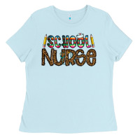Baby Blue school nurse Ladies Tee - CowhideDigitalArt