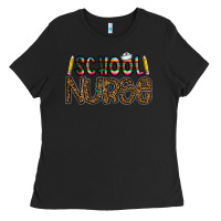 Black school nurse Ladies Tee - CowhideDigitalArt