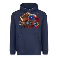 Navy Touchdown season American football 4th of july Heavyweight Hoodie - HowdyJamesFarm