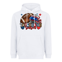 White Touchdown season American football 4th of july Heavyweight Hoodie - HowdyJamesFarm