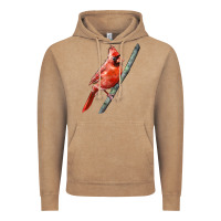 Vintage Coffee Northern Cardinal Bird Vintage Hoodie - LillyAllenDesigns