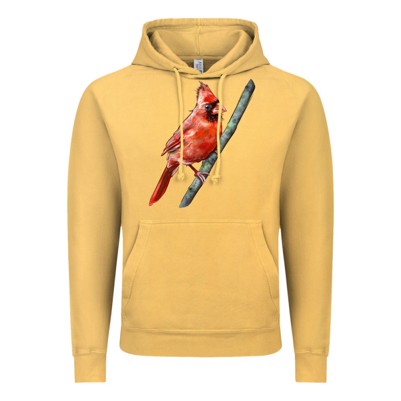 Northern Cardinal Bird Vintage Hoodie by LillyAllenDesigns | Teevron