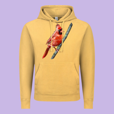 Northern Cardinal Bird Vintage Hoodie Designed By Lillyallendesigns