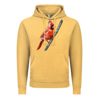 Vintage Mustard Northern Cardinal Bird Vintage Hoodie - LillyAllenDesigns