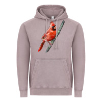 Vintage Zinc Northern Cardinal Bird Vintage Hoodie - LillyAllenDesigns