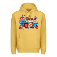 Antique Gold Lacrosse coffee cups Premium Hoodie - HowdyJamesFarm