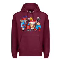 Burgundy Lacrosse coffee cups Premium Hoodie - HowdyJamesFarm