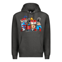 Charcoal Heather Lacrosse coffee cups Premium Hoodie - HowdyJamesFarm