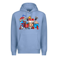 Colony Blue Lacrosse coffee cups Premium Hoodie - HowdyJamesFarm