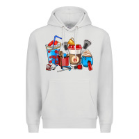 Dove Grey Lacrosse coffee cups Premium Hoodie - HowdyJamesFarm