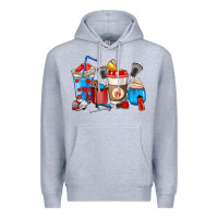 Heather Grey Lacrosse coffee cups Premium Hoodie - HowdyJamesFarm