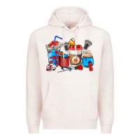 Pale Pink Lacrosse coffee cups Premium Hoodie - HowdyJamesFarm