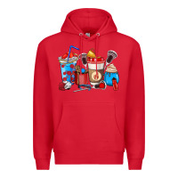 Red Lacrosse coffee cups Premium Hoodie - HowdyJamesFarm