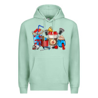 Seafoam Lacrosse coffee cups Premium Hoodie - HowdyJamesFarm