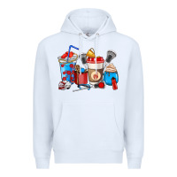 White Lacrosse coffee cups Premium Hoodie - HowdyJamesFarm