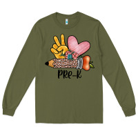 Army Green peace love pre k Long Sleeve Tee - JahusDesignShop