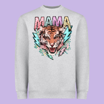 Mama Tiger Lightning Bolt Heavyweight Sweatshirt Designed By Nancycooperartshop