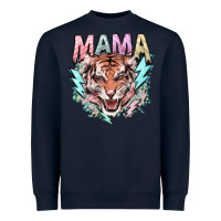 Navy mama tiger lightning bolt Heavyweight Sweatshirt - NancyCooperArtShop
