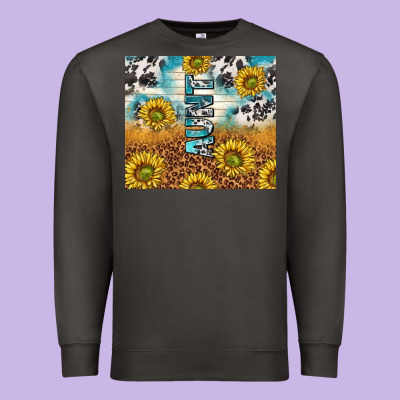 Aunt Sunflower Leopard Glitter Premium Sweatshirt Designed By Tumblerdesignbyshophia