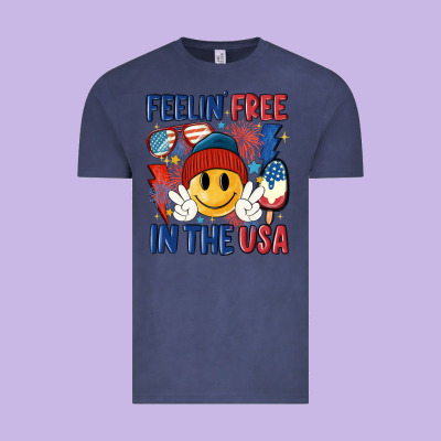 Feelin Free In The Usa Vintage Tee Designed By Maliassmallbusiness