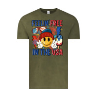 Vintage Olive feelin free in the usa Vintage Tee - MaliasSmallBusiness