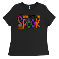 Black too cute to spook Ladies Tee - RacoonDesign